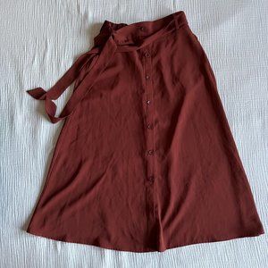 Burnt orange midi skirt